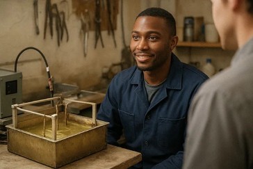 Metteur au bain / Metteuse au bain argenture - dorure en orfèvrerie