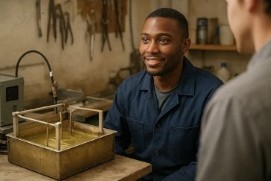 Metteur au bain / Metteuse au bain argenture - dorure en orfèvrerie