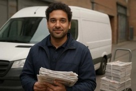 Distributeur / Distributrice de prospectus et imprimés